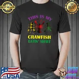 Funny Mardi Gras This Is My Crawfish Eating Tee, Kids Men Women T-Shirt Unisex