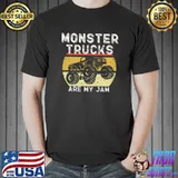 Funny Monster Truck Retro Sunset Vintage Monster Trucks Are My Jam T-shirt