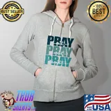 Funny Pray On It Over Through Prayer Religion Dad Loves Jesus T-Shirt Full Zip Hooded