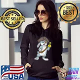 Funny Rabbit Pirate Hook hand Eye patch T-shirt
