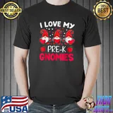 Funny Teacher I Love My Pre-k Grade Gnomies Valentine's Day T-Shirt Unisex