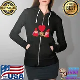 Gnome Couples Lovers Red Heart Lover Valentines Day Gnomies T- Full Zip Hooded