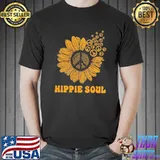 Hippie Soul Sunflower Peace Unisex T-Shirt Unisex