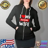 I love my wife red heart Valentines day matching couple Full Zip Hooded