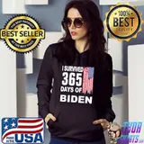 I Survived 365 Days Of Biden American Flag T-Shirt