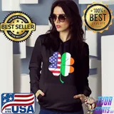 Irish USA Flag Shamrock Leaf St Patricks Day T-Shirt