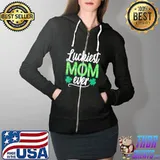 Luckiest Mom Ever Matching St Patty’s Day Shirt Full Zip Hooded