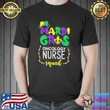 Mardi Gras Oncology Nurse Fleur De Lis Jester Hat Carnival T-Shirt