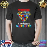 My Brother Is My Favorite Superhero Autism Awareness T-Shirt