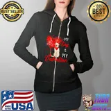 Nice Heart Tree My Dog Is My Valentine Yellow Labrador Shirt Full Zip Hooded