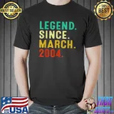 Nice Legend Since March 2004 18Th Birthday 18 Years Old Unisex
