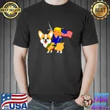 Nice Trump Corgi Gun American 2024 Election Donald Dog Mom T-Shirt Unisex