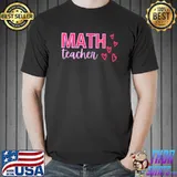 Nice Valentine's Day Math Teacher Design with Hearts T-Shirt Unisex