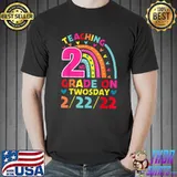 Official Funny Teaching 2nd Grade On Twosday 2222022 Math Teacher T-Shirt