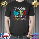 Official Masked 100 Days Of School Shirt Teacher Student Gift Raglan Baseball T Shirt Unisex