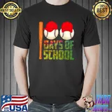 Original 100 Days of School Baseball Teacher Kids Happy 100th Day T-Shirt Unisex