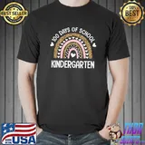 Original 100 Days Of School Kindergarten Cute Rainbow Lover 100th Day T Shirt Unisex
