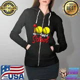 Original 100 Days of School Softball Teacher Kids 100th Day Softball T-Shirt Full Zip Hooded