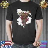 Original Cottagecore Aesthetic Deer and Mushrooms. Deer Buck Hunting T- Unisex