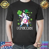 Original St Patricks Day Dabbing Lepricorn Unicorn Shamrock Unicorns Premium T-Shirt Unisex