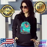 Patriotic Fisherman with American US Flag and Fishing Rod T-Shirt
