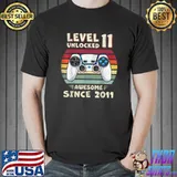 Premium 11yr BDay Son Boy Funny Gamer 11th 11 Years Old Birthday T-Shirt
