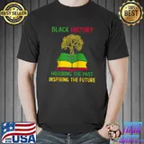 Premium Black History Month Honoring Past Inspiring Future Raglan Baseball T Shirt Unisex