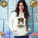 Premium dNNb Messy Bun Merry Mama Merry Xmas Christmas December Mom T-shirt