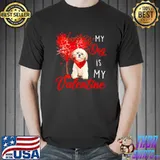 Premium Heart Tree My Dog Is My Valentine Cream Shih Tzu Shirt Unisex
