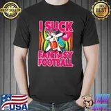 Premium I Suck At Fantasy Football Dabbing Unicorn T-Shirt