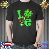 Premium Love Irish Leopard Pencil Shamrock Clover St Patrick Day T-Shirt