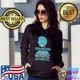 Premium My Grandson is Authentic Autism Awareness Autistic Spectrum T-shirt