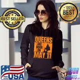 Premium Queens Are Born on May 11th Bday Print Queen May 11 Birthday T-shirt