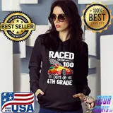 Premium Raced 100 Days Of School Happy 100th Day 4th Grade T Shirt