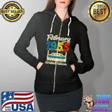 Premium Retro February 1955 Cassette Tape 67th Birthday Decorations T-Shirt Full Zip Hooded