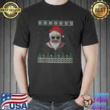 Premium Santa Wearing Face Mask And Sunglasses Funny 2020 Christmas T- Unisex