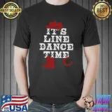 Premium USA American It's Line Dance Time T-Shirt Unisex