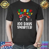 Top Boys 100th Day of School Shirt Monster Truck 100 Smarter T-Shirt Unisex