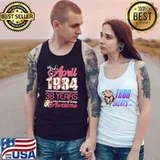 Top Made In April 1984 Floral 38 Year Old 38th Birthday Queen T-Shirt Tank Top