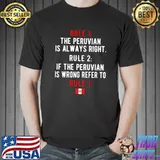 Top Proud Peruvian Rules Peru Flag Peruvian Roots Premium T-Shirt