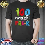 100 Days of Pre-k Teacher Boys Girls 100th Day Pre-k School Premium T-Shirt Unisex