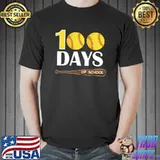 100 Days Of School Baseball Softball T-shirt