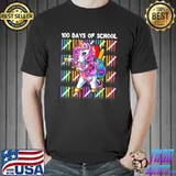100 Days of School Flossing Unicorn Backpack for Girls T-shirt