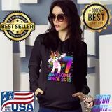 7 Years Old Unicorn Dabbing 7th Birthday Girl Unicorn Party T-shirt