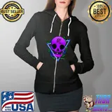 Aesthetic Vaporwave No One Can Escape Death Skull Roses T- Full Zip Hooded