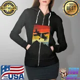 Airplane Pilot Vintage Retro Retro Premium T-Shirt Full Zip Hooded