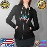 Ally Transgender Pride Flag LGBTQ Queer Trans Rights T- Full Zip Hooded