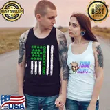 American Flag Shamrock One Lucky Dad St Patricks Day Papa T- Tank Top