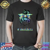 Autism Awareness Bun Sunglasses Mom Women T- Unisex