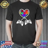 Autism Awareness Gamer Puzzle Gaming Heart Love Video Games T- Unisex